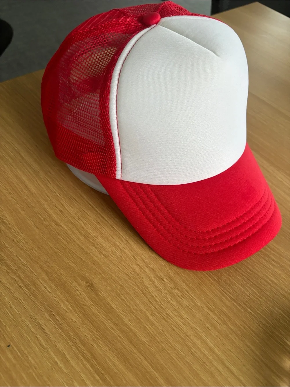 Kids Red & White Trucker Cap